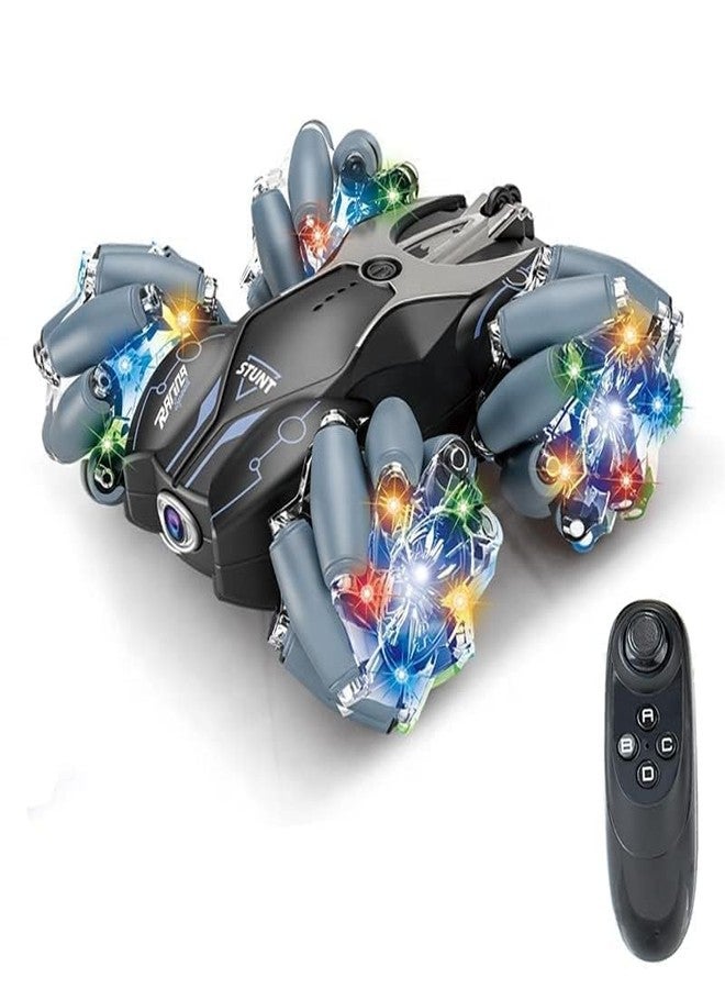 RahiGlow RC Stunt Car 2.4Ghz 4WD Remote Control 1:24 360 Degree Flip Drift Deformation Twisting with Music LED Light Rechargeable High Speed Off Road Crawler Stunt Racing Intruder Toy Gift for Kids - Image 1